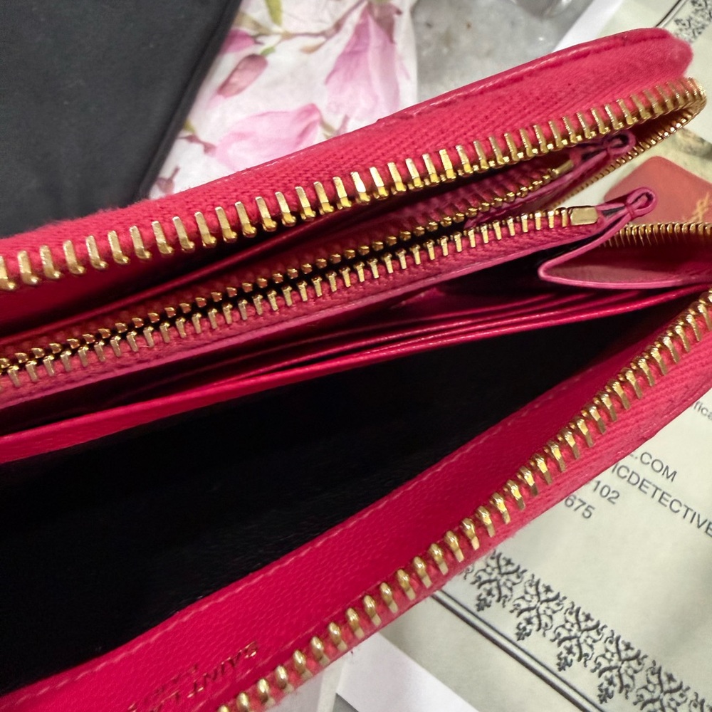 Saint Laurent Pink Leather Wallet EUC. - Picture 13 of 16